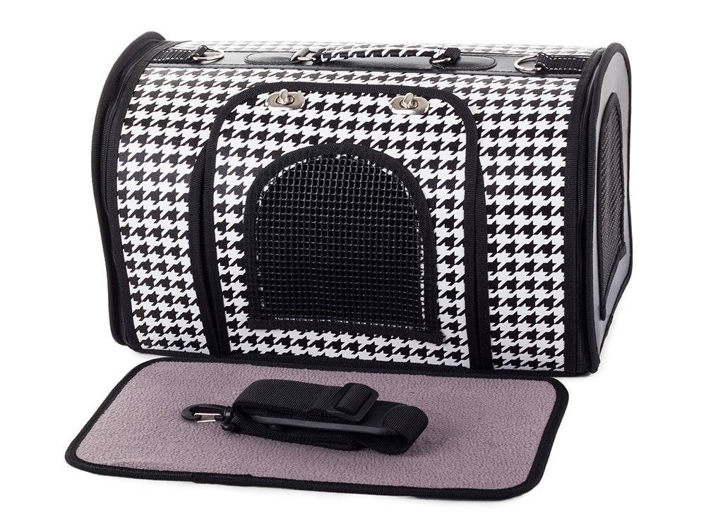 Sac de transport pour chien et chat 49cm blanc et noir - Image 1