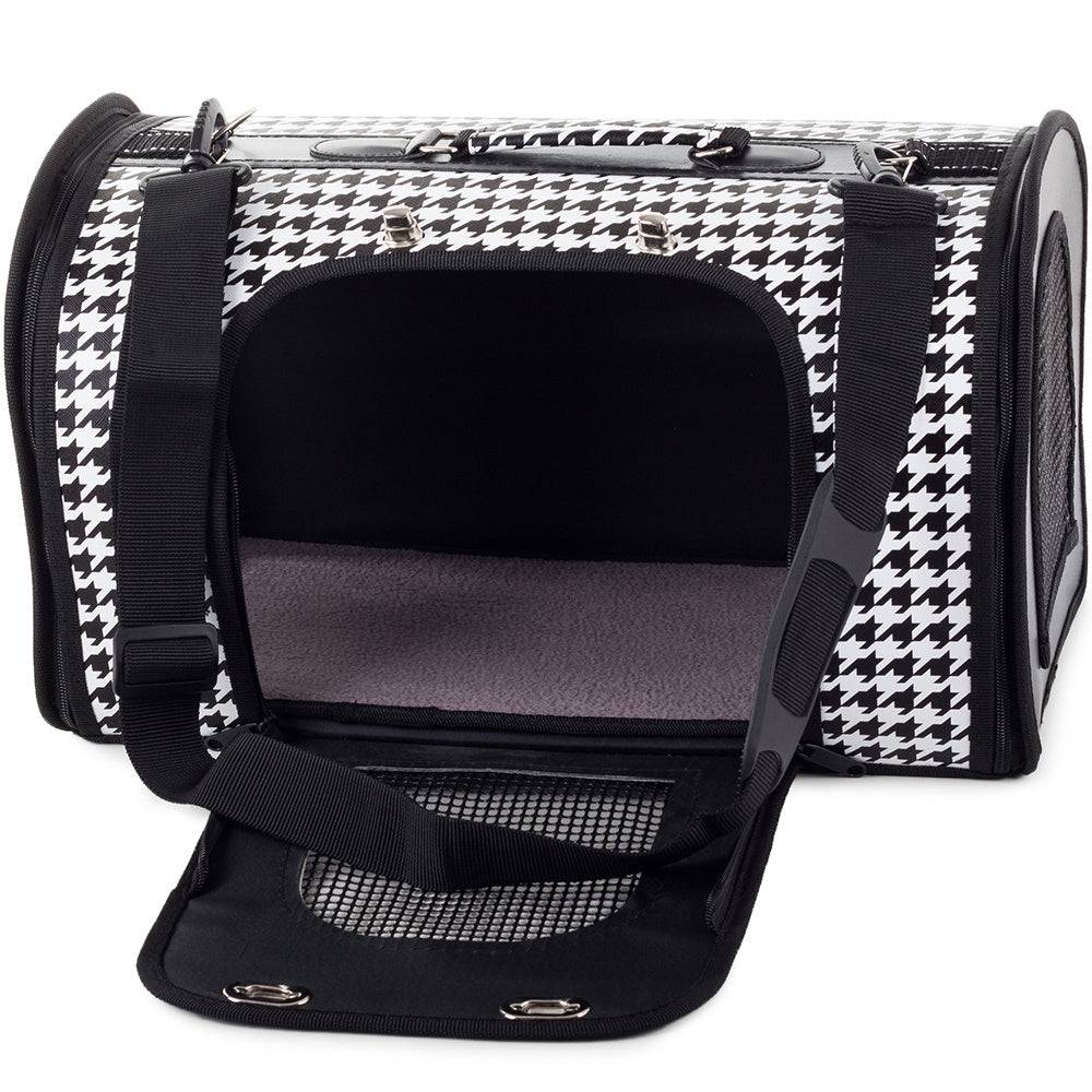 Sac de transport pour chien et chat 49cm blanc et noir - Image 3
