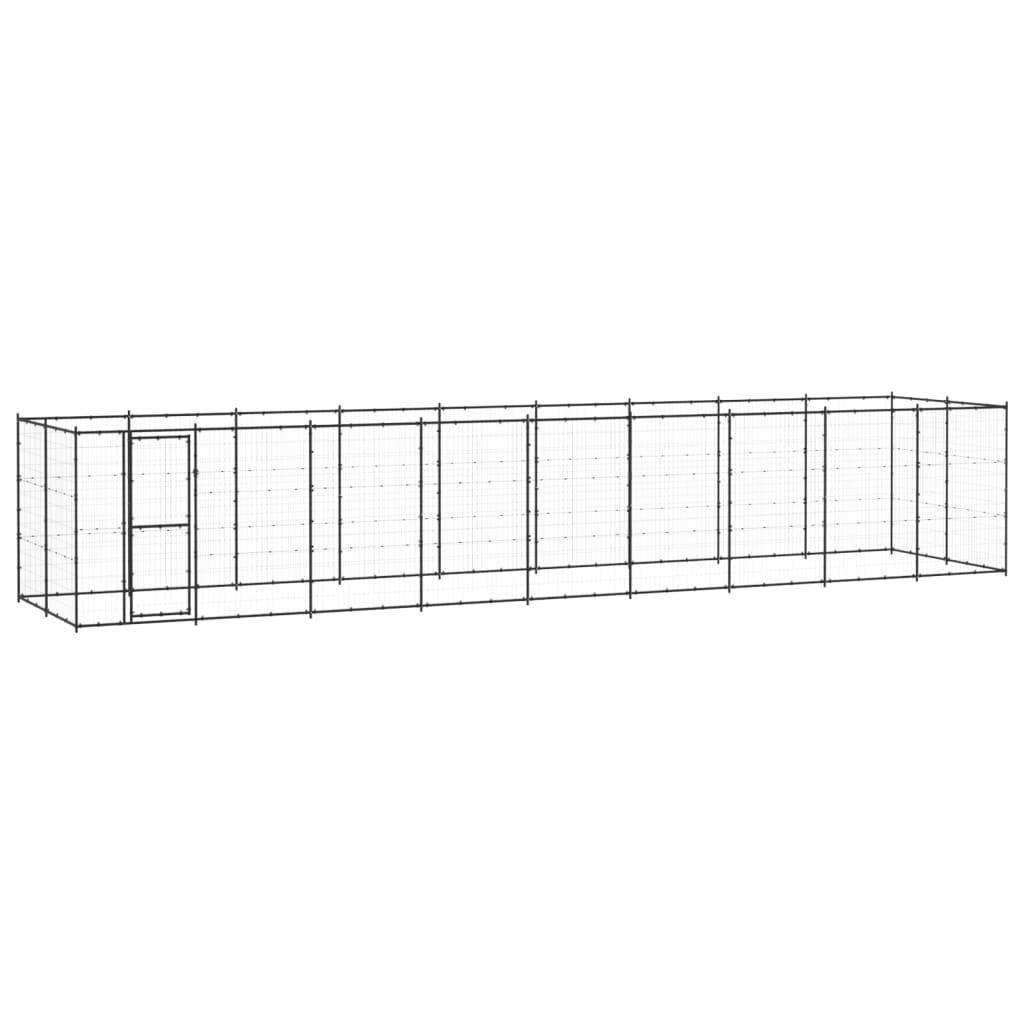 Helloshop26 - Chenil extérieur cage enclos parc animaux chien d'extérieur pour chiens acier 21,78 m² - Image 1