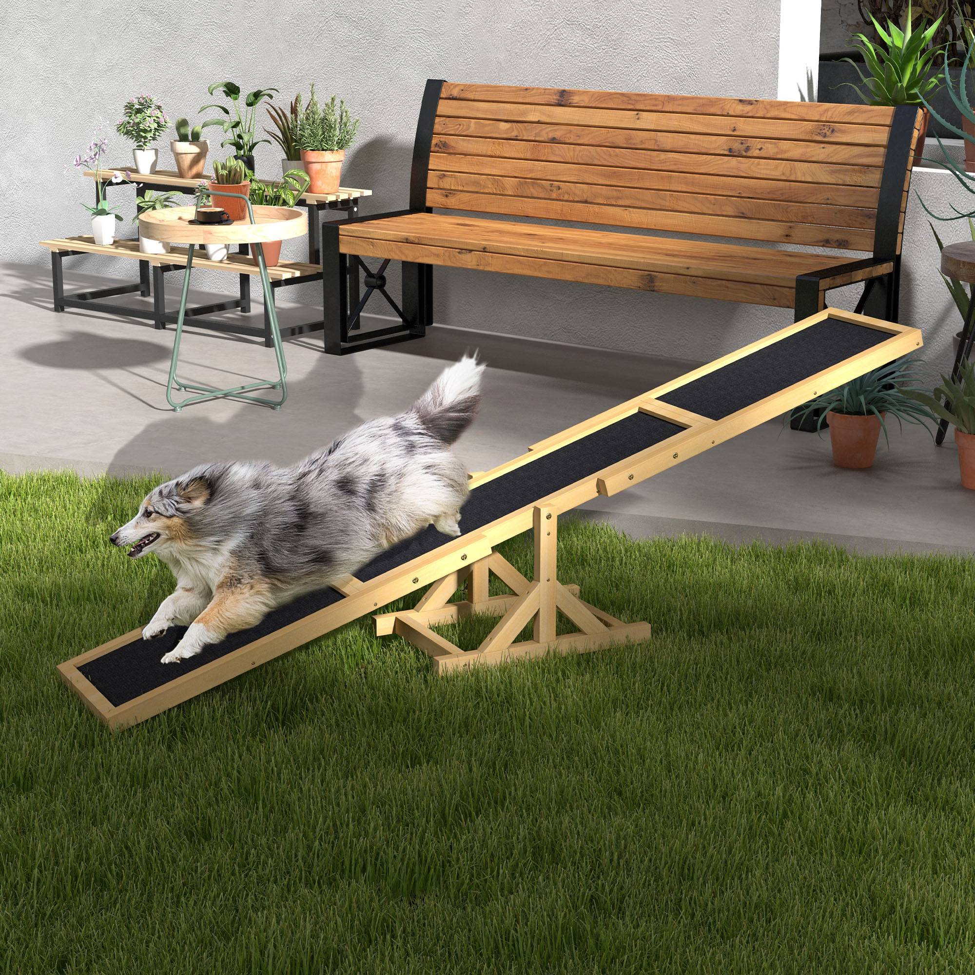 ComfortXL - Bascule d’agilité pour chien en pin 180 x 30 x 30 cm antidérapante entraînement extérieur - ComfortXL Outdoor Living - Image 4