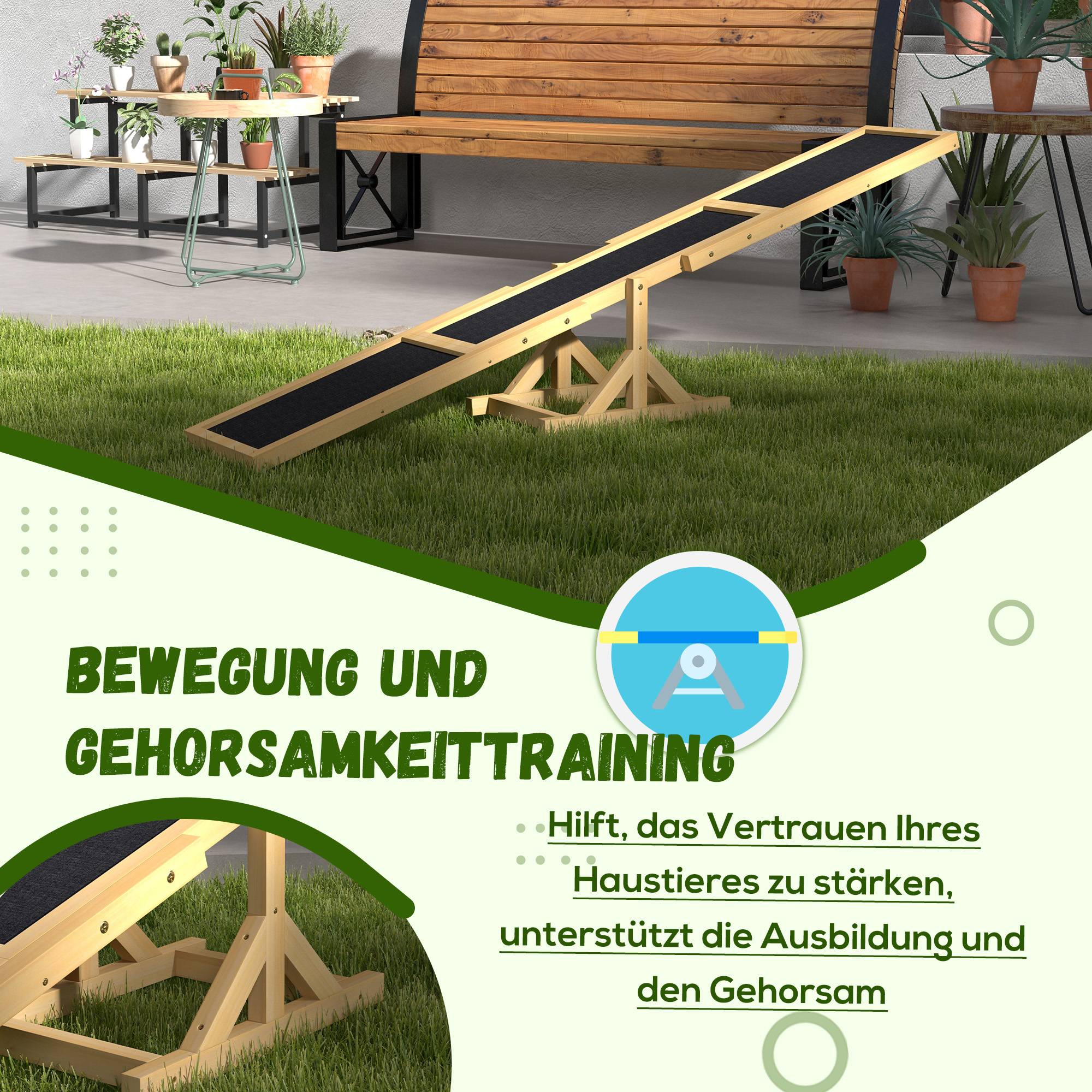 ComfortXL - Bascule d’agilité pour chien en pin 180 x 30 x 30 cm antidérapante entraînement extérieur - ComfortXL Outdoor Living - Image 9