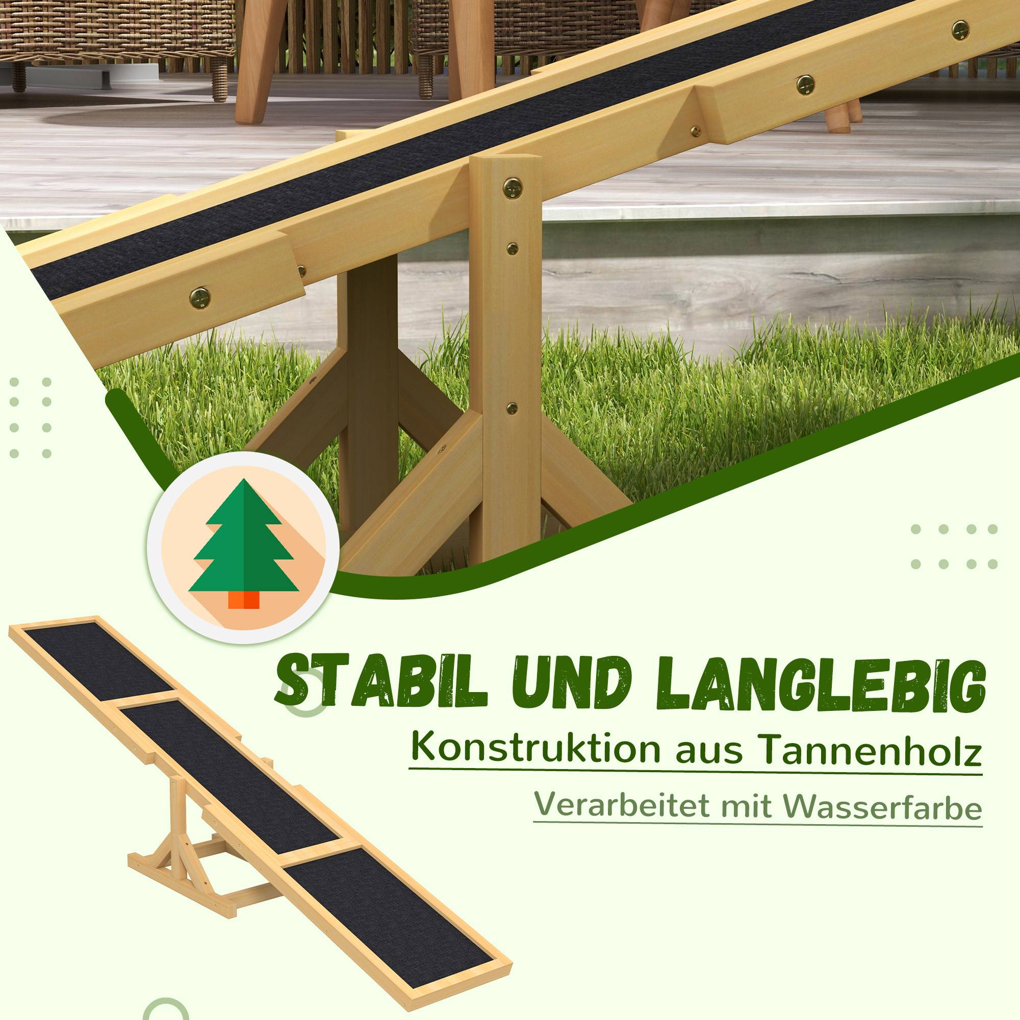 ComfortXL - Bascule d’agilité pour chien en pin 180 x 30 x 30 cm antidérapante entraînement extérieur - ComfortXL Outdoor Living - Image 6
