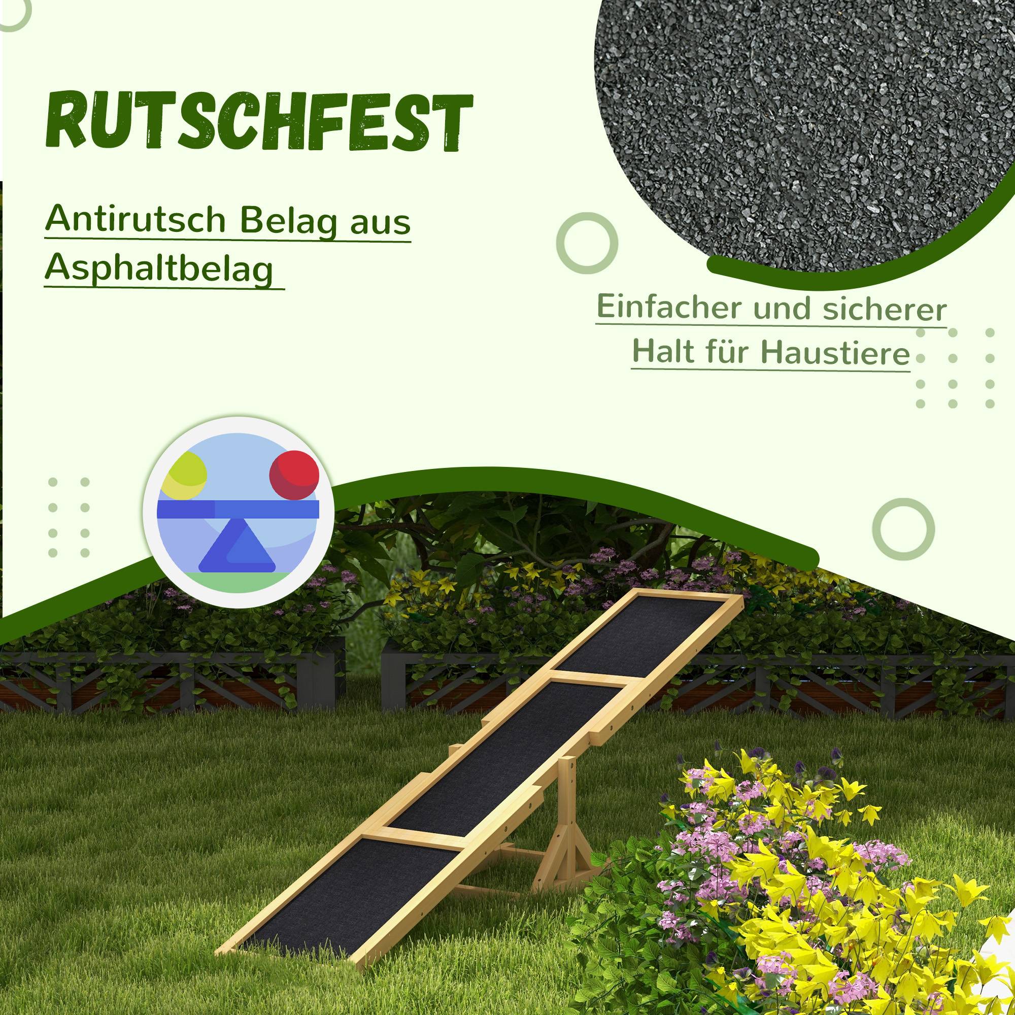 ComfortXL - Bascule d’agilité pour chien en pin 180 x 30 x 30 cm antidérapante entraînement extérieur - ComfortXL Outdoor Living - Image 7