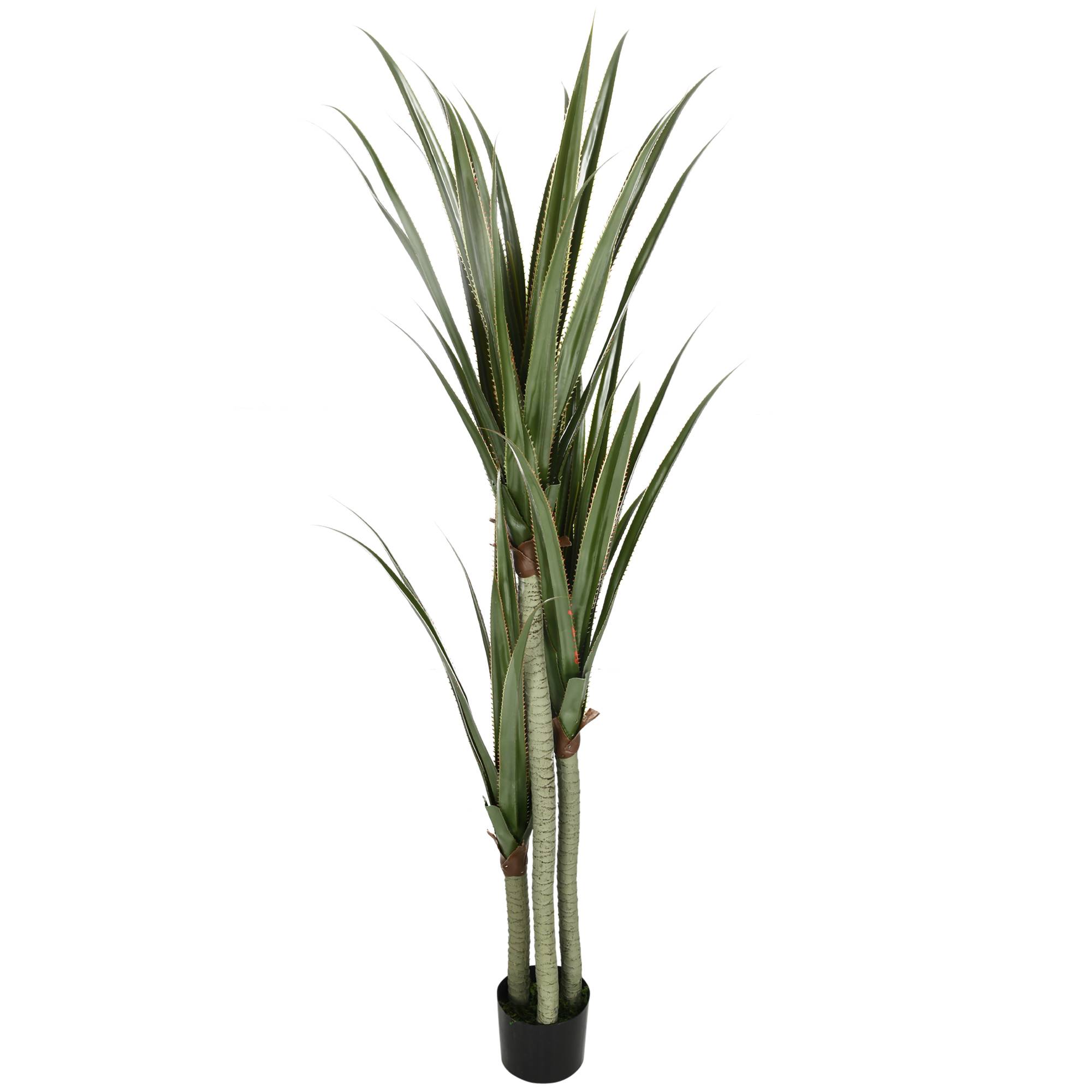 Sans Marque - Yucca artificiel 190cm en pot, 17x17x190 cm, vert émeraude - Image 2