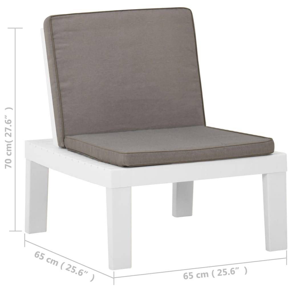 Fauteuil Bas de Jardin Modulable en Plastique avec Coussins pour Salon d'Extérieur Blanc – ComfortXL Outdoor Living - Image 6