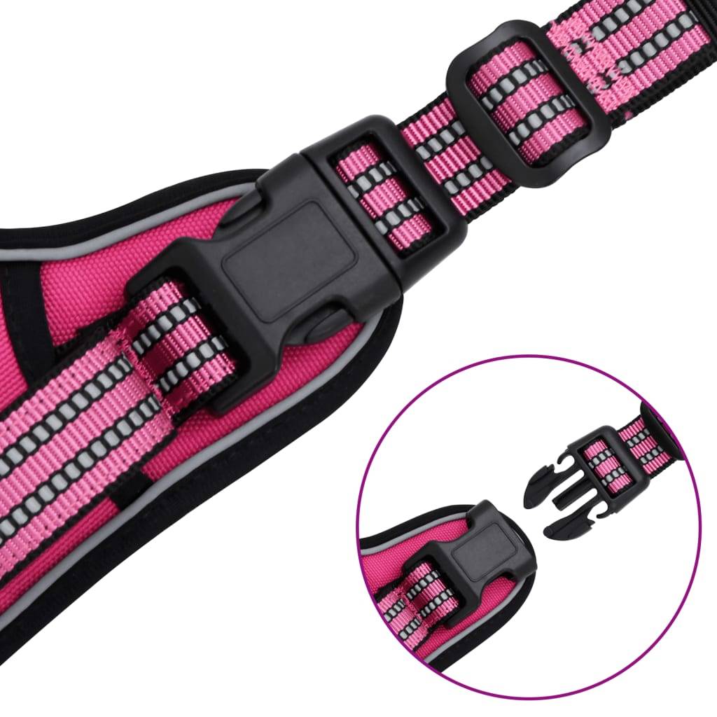 ComfortXL - Harnais chien anti-traction polyester réglable réfléchissant pour promenade Rose L – ComfortXL Pet Living - Image 7