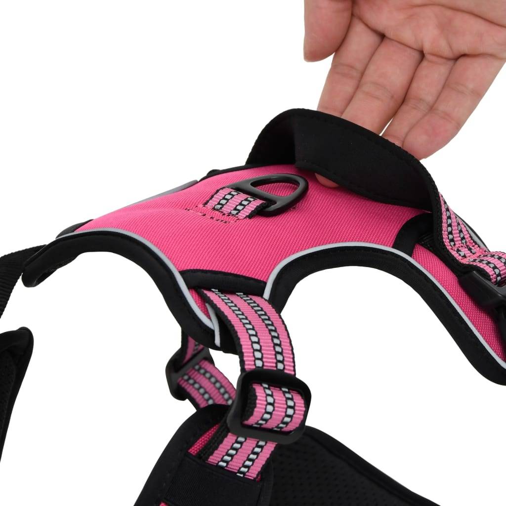ComfortXL - Harnais chien anti-traction polyester réglable réfléchissant pour promenade Rose L – ComfortXL Pet Living - Image 8
