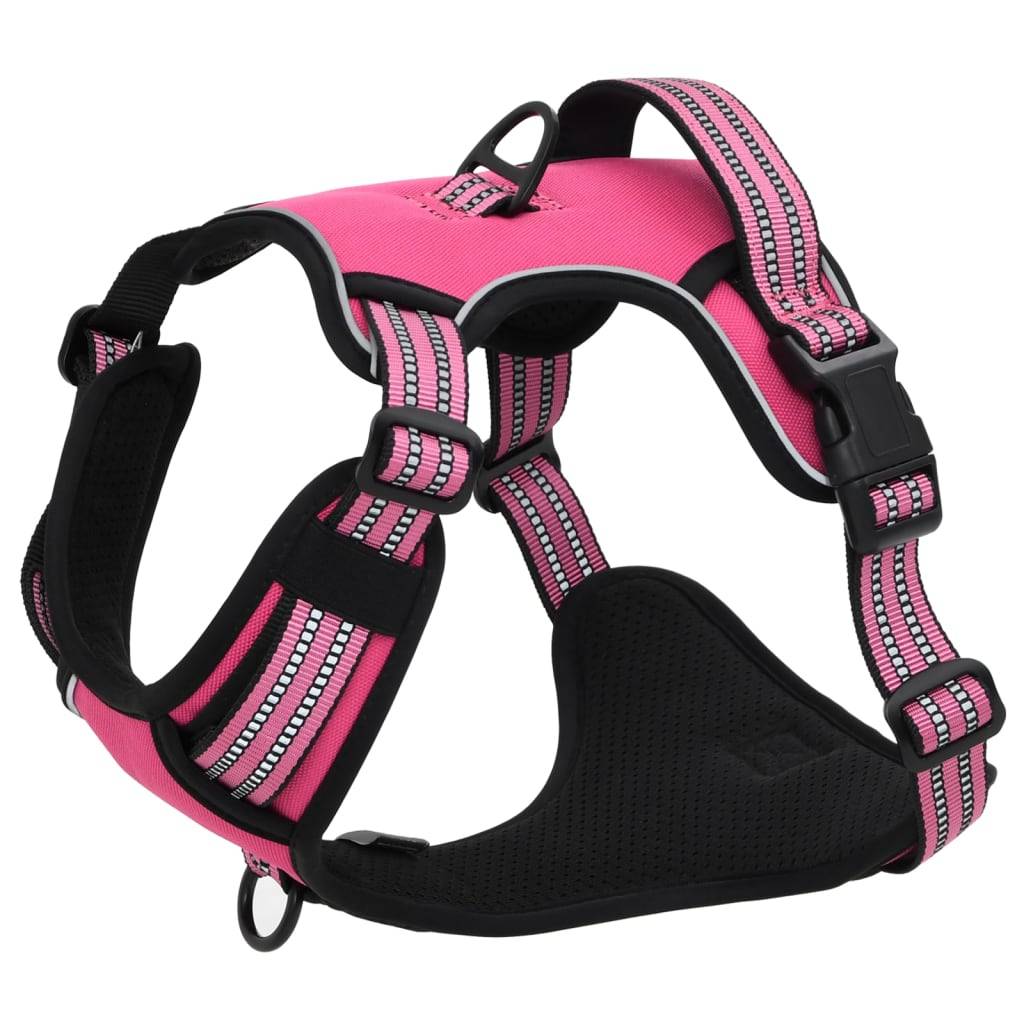 ComfortXL - Harnais chien anti-traction polyester réglable réfléchissant pour promenade Rose L – ComfortXL Pet Living - Image 4
