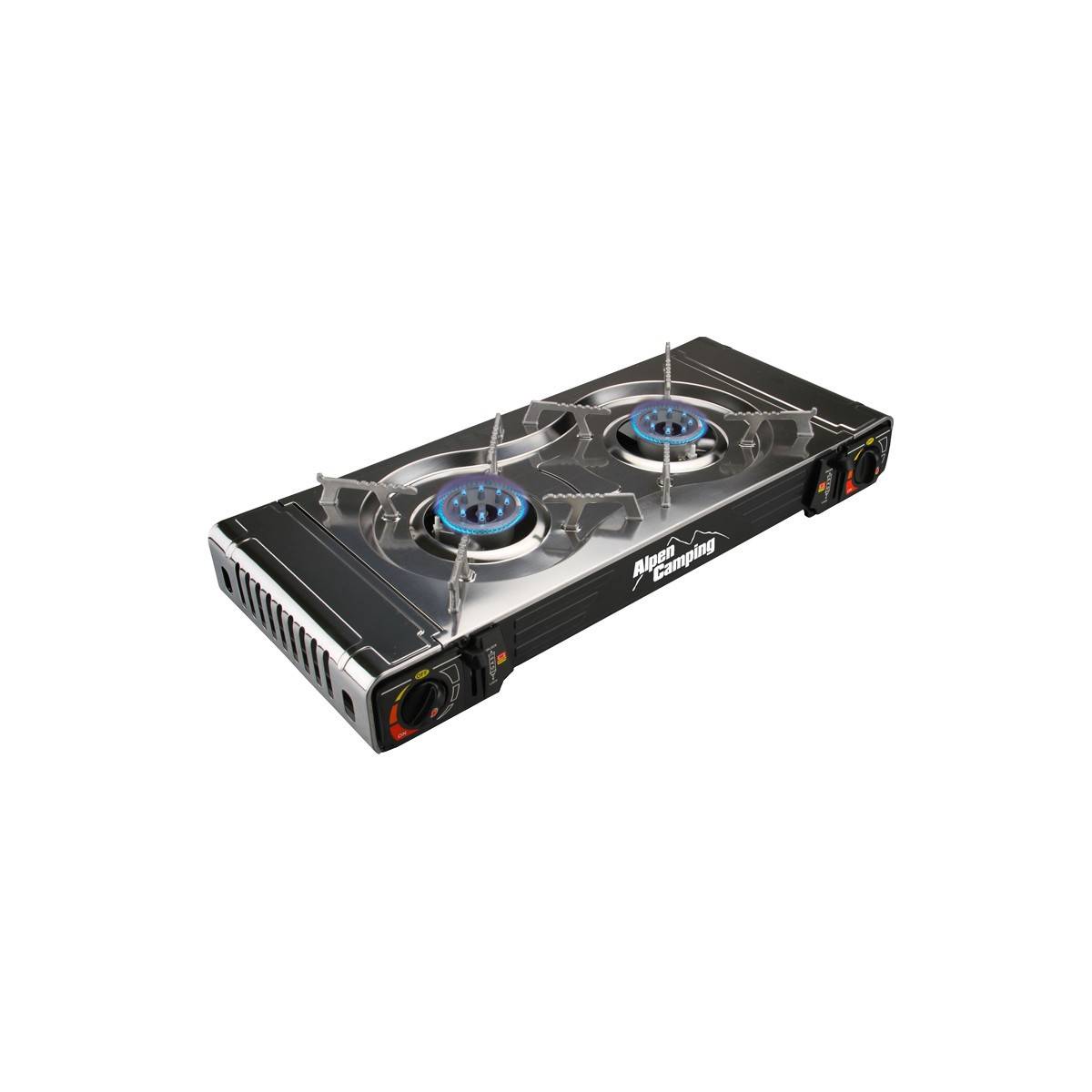 Réchaud gaz 2 feux 4400W Inox Portable TEXAS ALPEN - Image 3