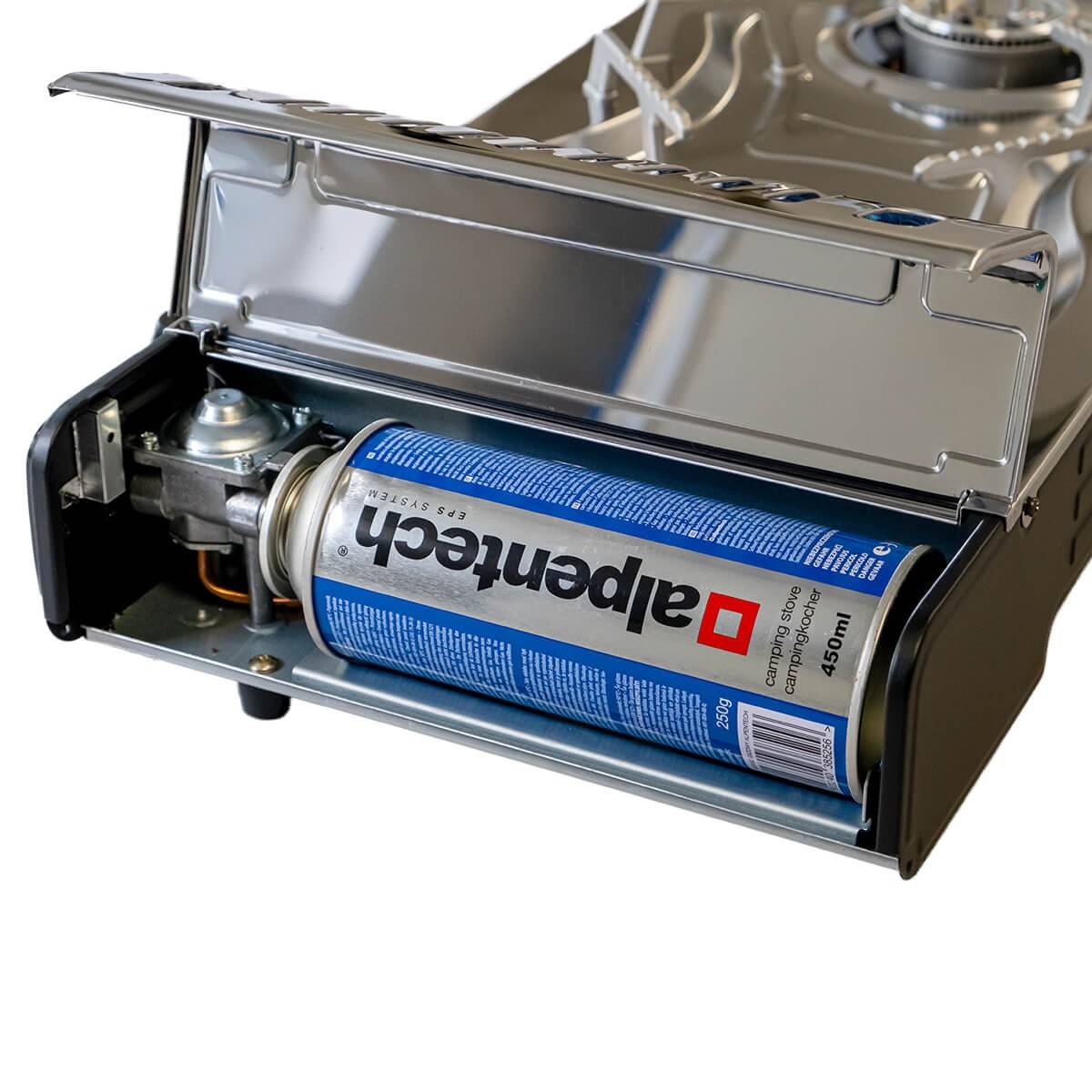 Réchaud gaz 2 feux 4400W Inox Portable TEXAS ALPEN - Image 6