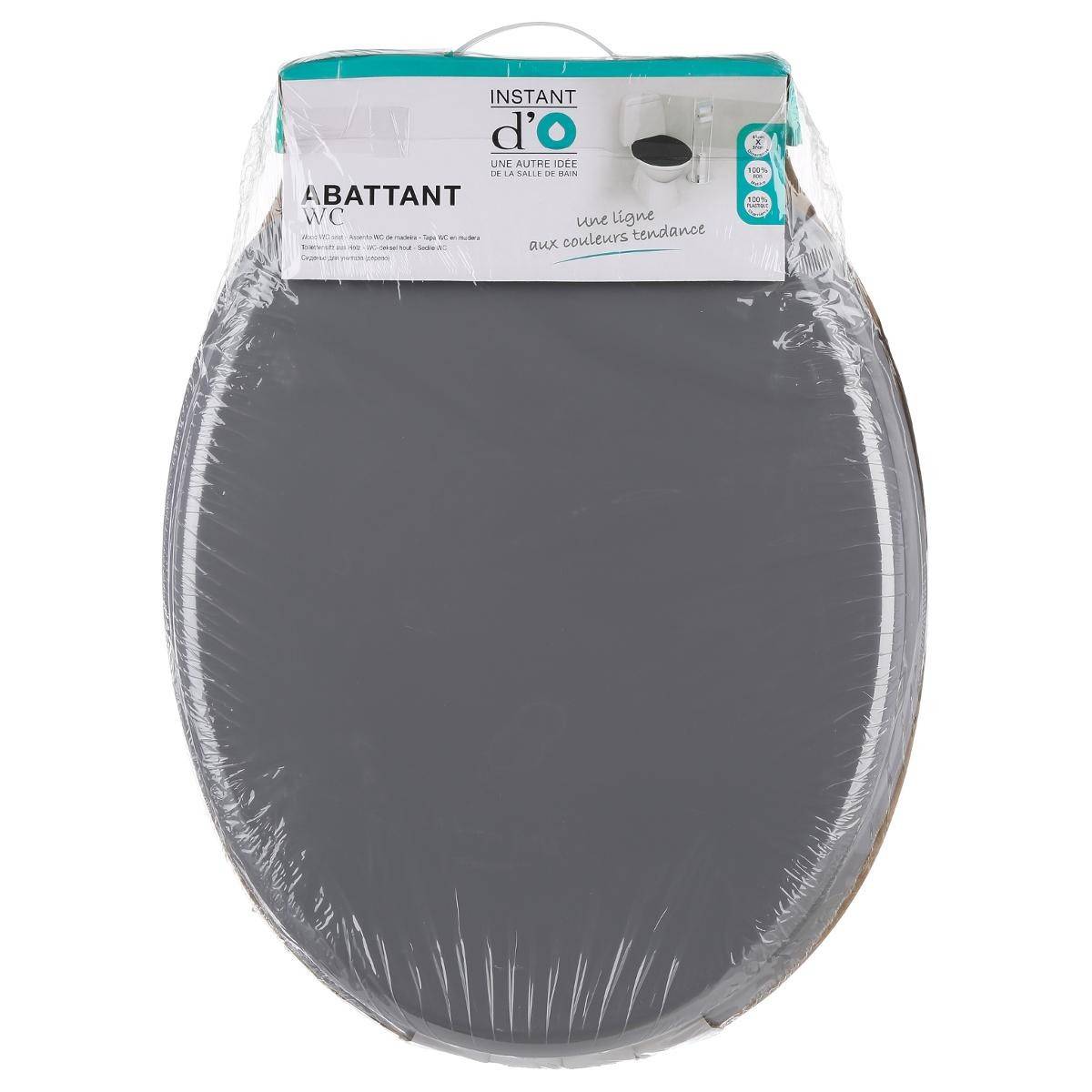 Abattant WC en Bois "Bathroom" 43cm Gris - Image 4