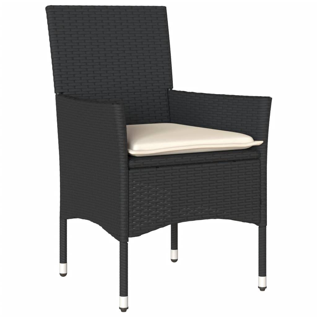 Vidaxl - Ensemble à manger de jardin et coussins 5 pcs-Salons de jardin noir rotin verre 165995 - Image 3