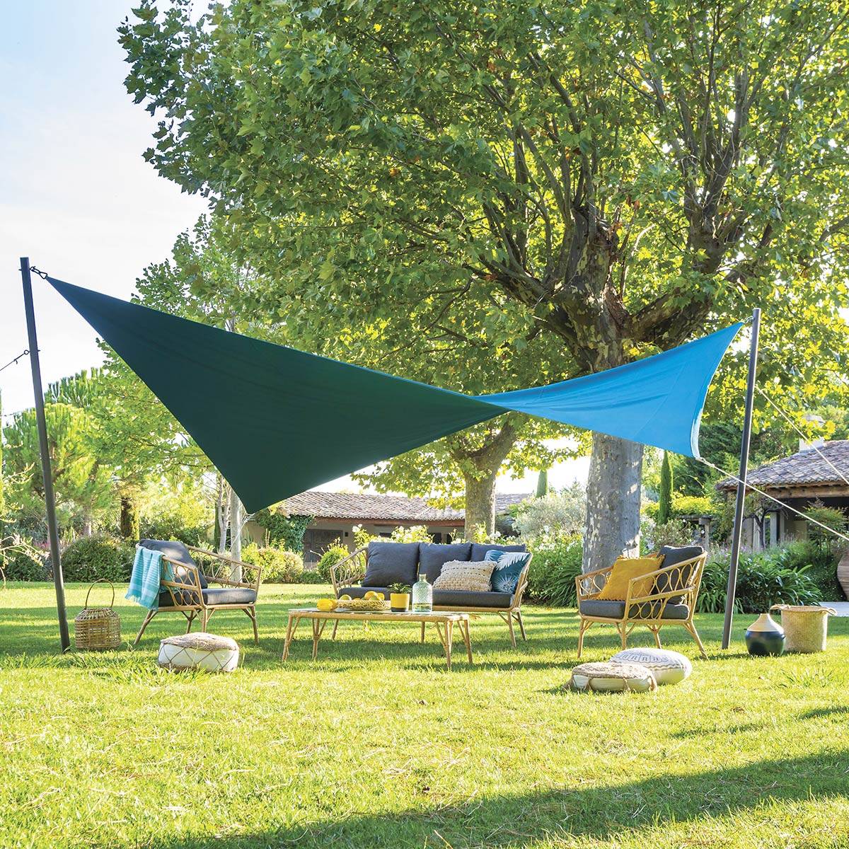 Hesperide - Voile d'ombrage rectangulaire "Shae" bleu canard 3x2m en polyester Hespéride - Image 1