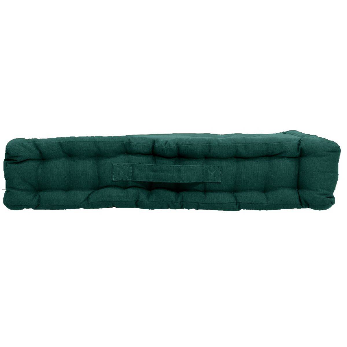 Enjoy Home - Coussin de Sol Uni "Panama" 50x50cm Vert Foncé - Image 2
