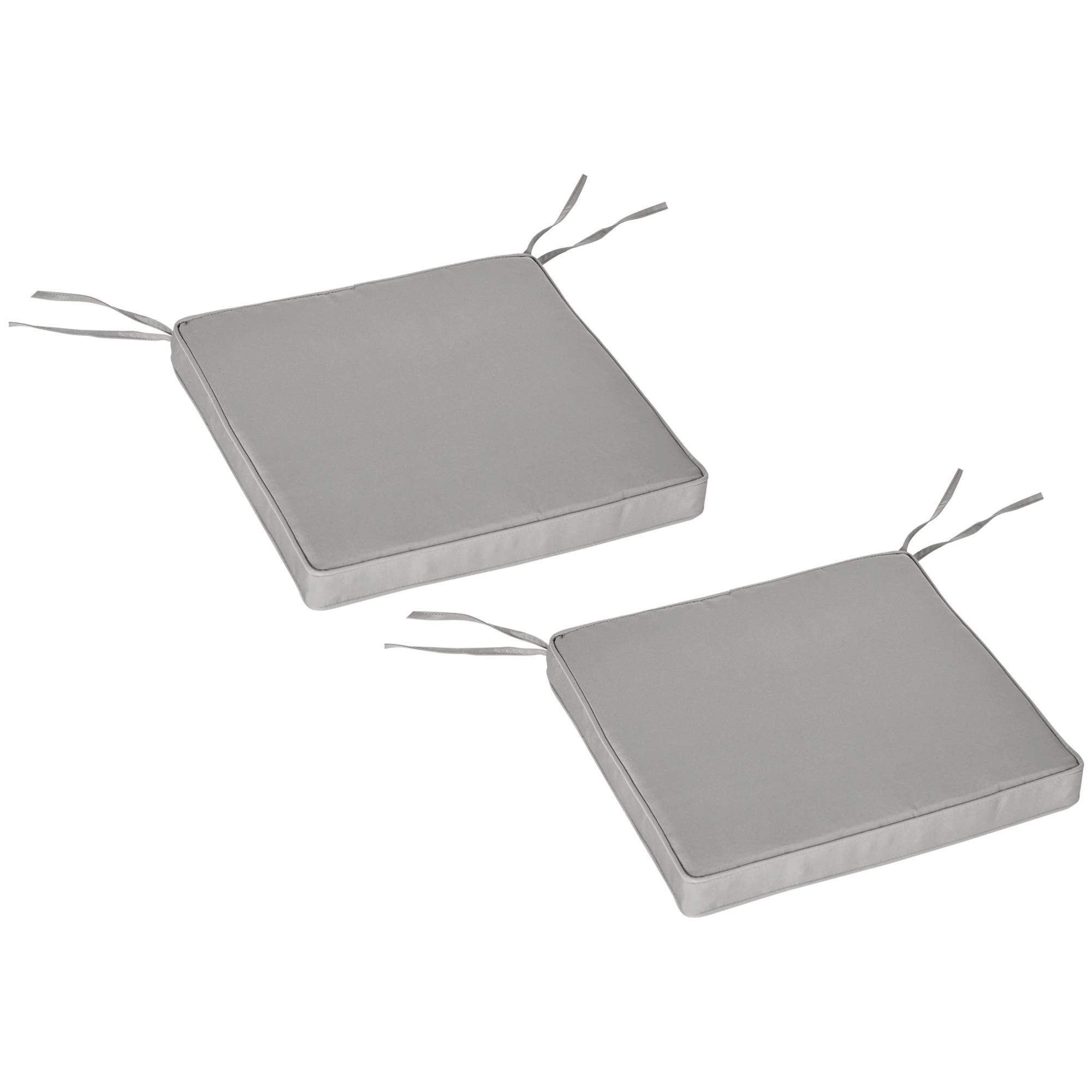 Lot de 2 Coussins de Chaise Fauteuil de Jardin Coussins d'assise déhoussables Rembourrage 5 cm Polyester Gris clair - Image 2