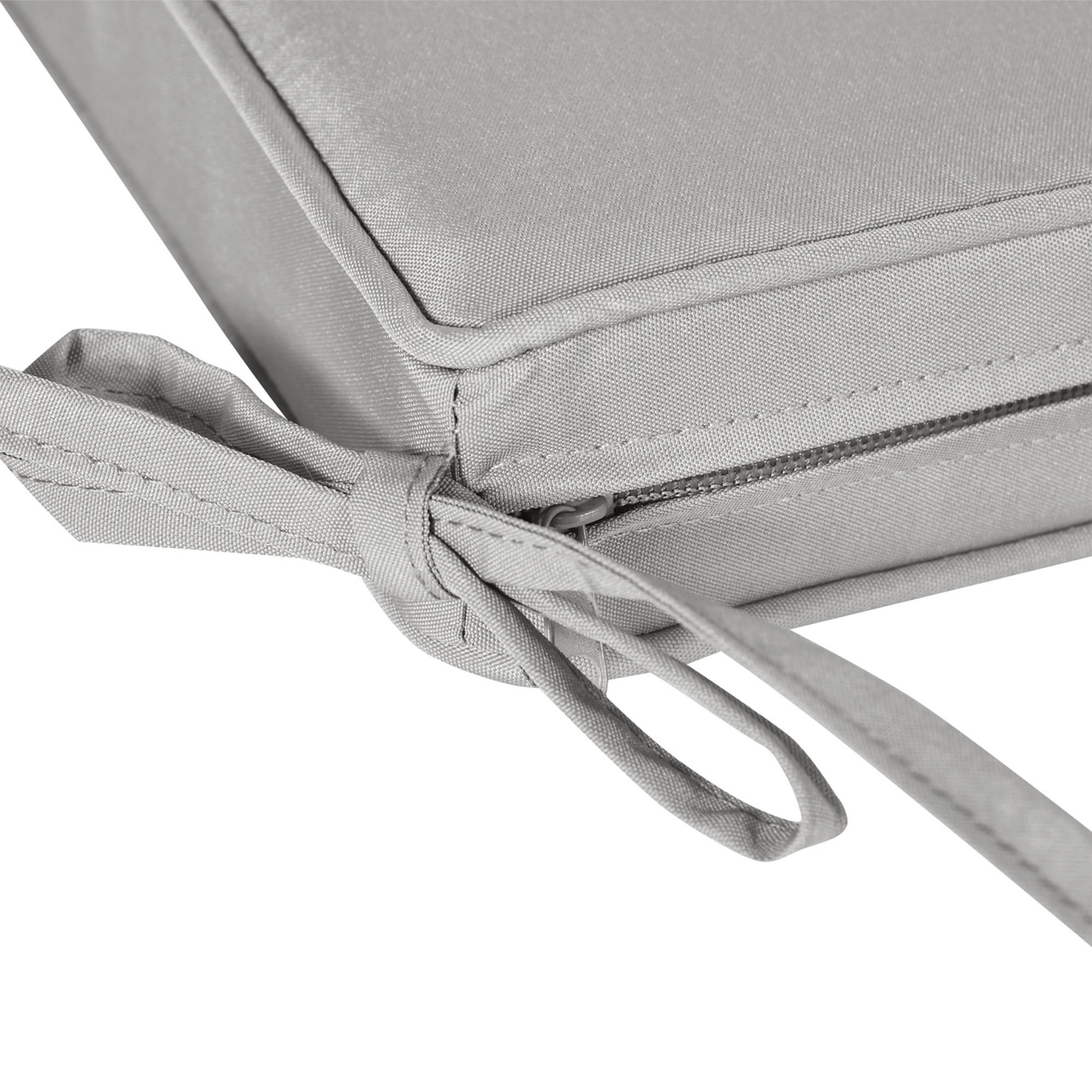 Lot de 2 Coussins de Chaise Fauteuil de Jardin Coussins d'assise déhoussables Rembourrage 5 cm Polyester Gris clair - Image 9