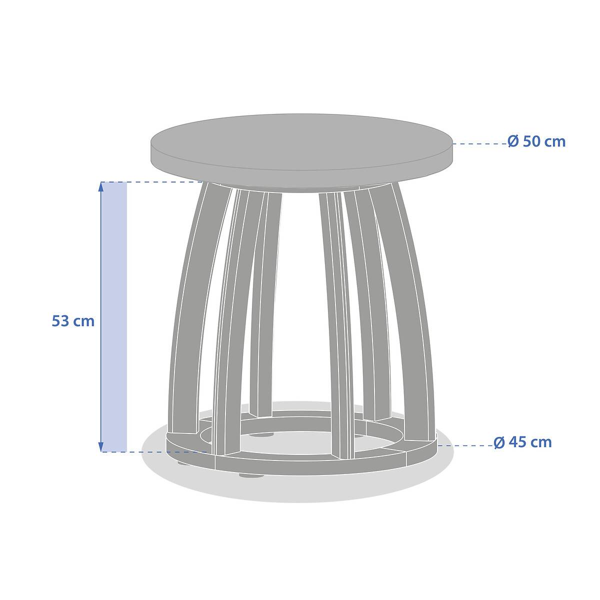 Hesperide - Table d appoint de jardin ronde "Lemindo" 50 x 53cm en eucalyptus - Hespéride - Image 6
