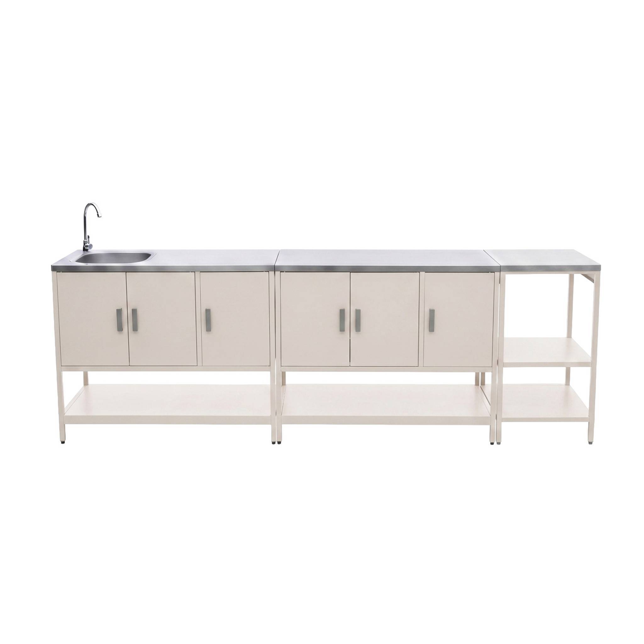 sweeek - Cuisine extérieure 3 modules acier inoxydable beige | sweeek - Image 2