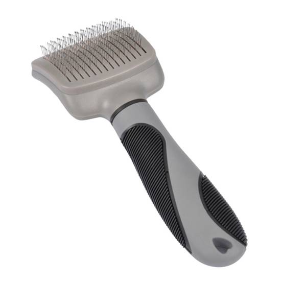 Love Story - Brosse de Toilettage "Manche Ergonomique" 19cm Gris - Image 1