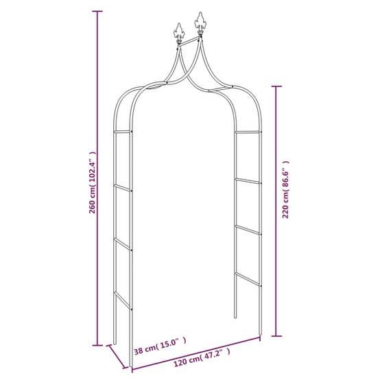 Prolenta Premium - Pergola acier noir 120 x 38 x 260 cm - Prolenta premium p335.4 - Image 7