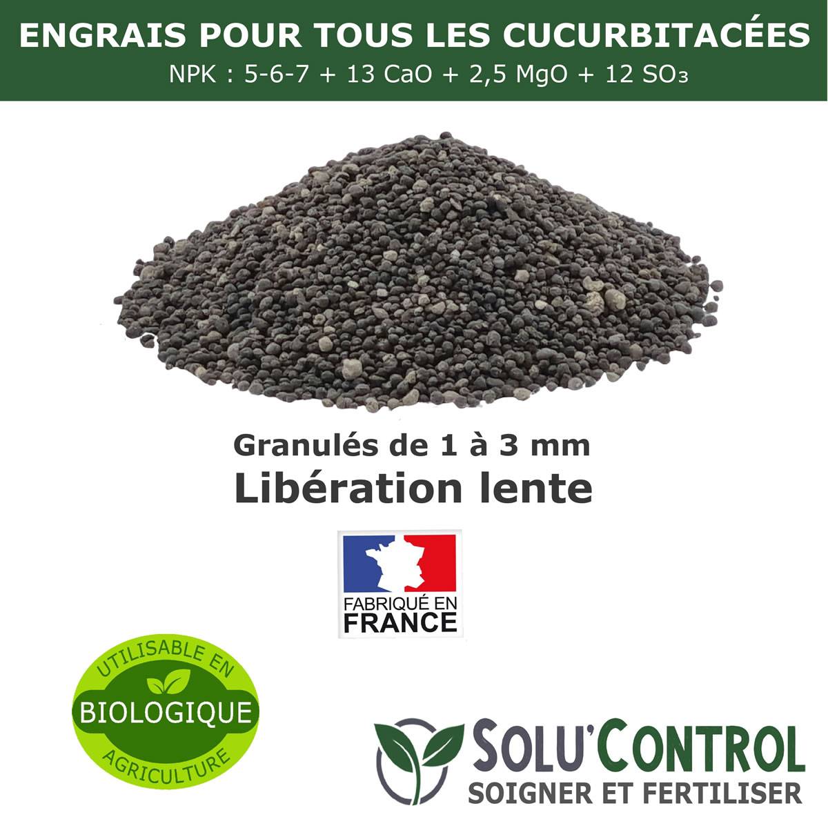 SOLU’CONTROL - 250 g Engrais Spécial Courges, courgettes et autres cucurbitacées - Formulation haute qualité Organo-Minerale - Image 3