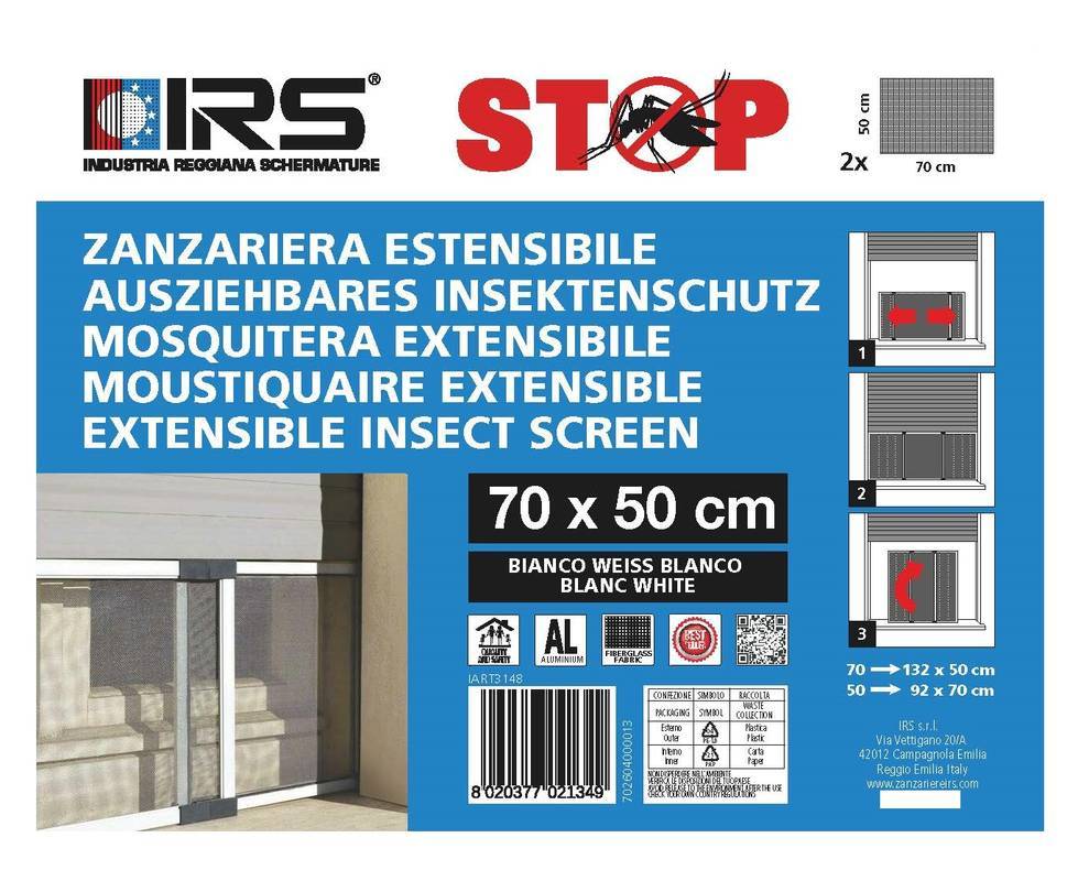 Moustiquaire extensible pour fenêtre - TELESIO 70X50 - BLANC - Image 3
