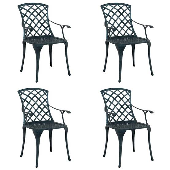 Chaise de jardin aluminium vert 61 x 60,5 x 93 cm - PANGIVO - Image 2