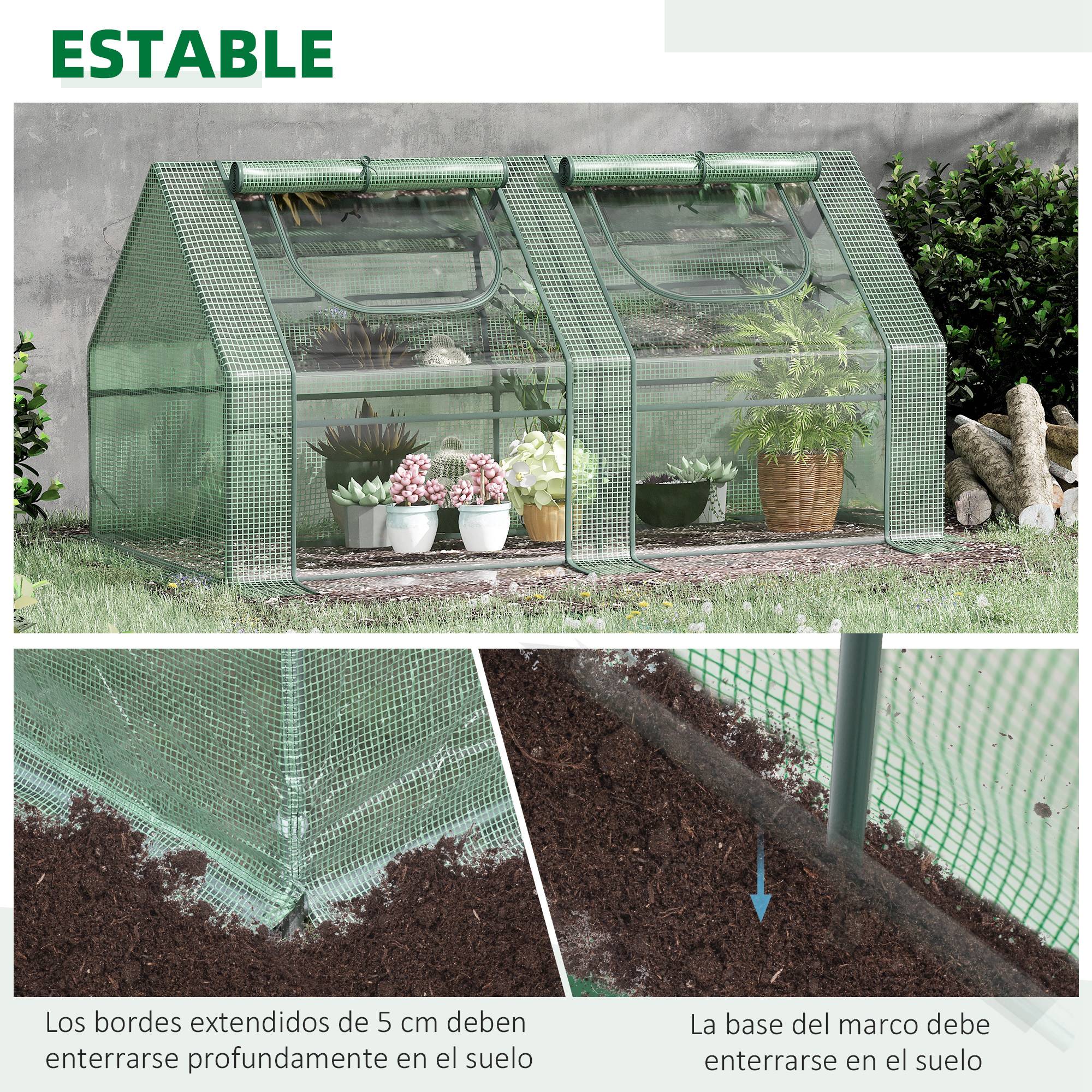 Mini Serre de Jardin Acier et PVC Double Couche pour Plantes 180x90x90 cm Vert - ComfortXL Outdoor Living - Image 7