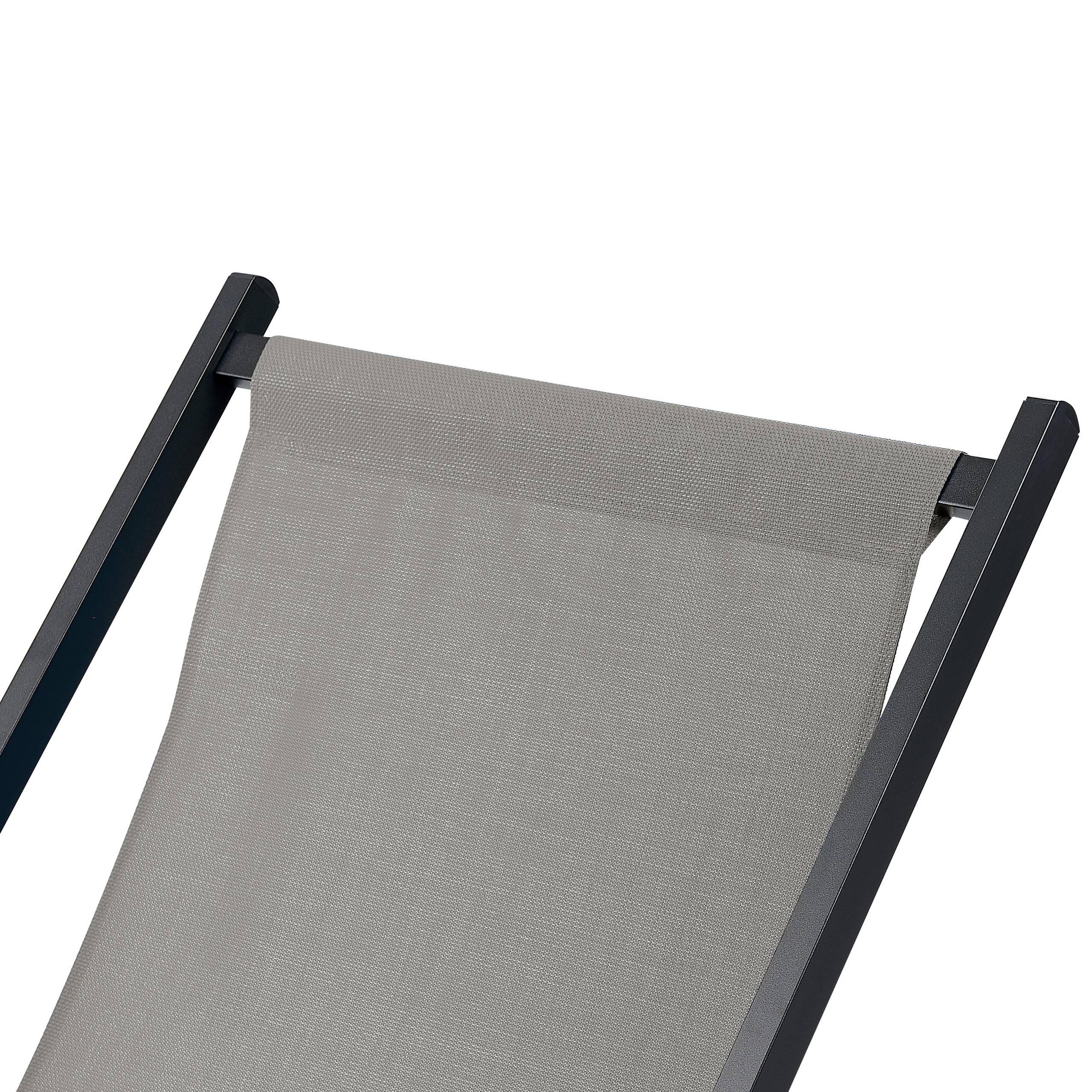 Beliani - Chaise longue Aluminium Gris LOCRI II - Beliani - Image 7