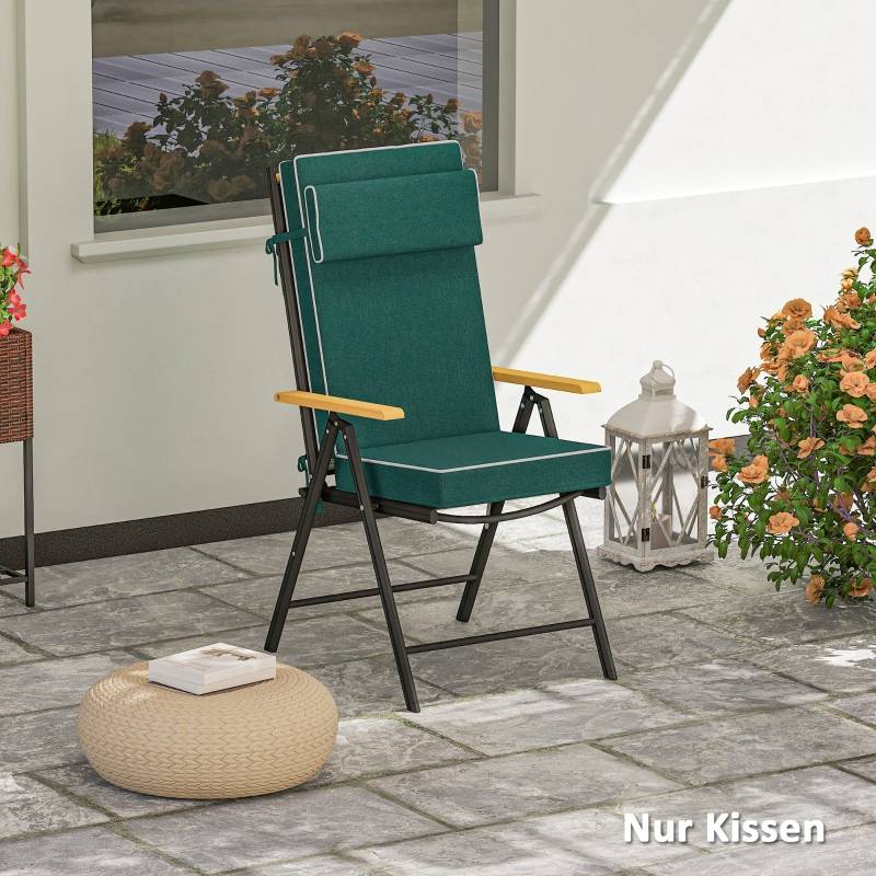 Coussin de siège, polyester, vert, 120 x 47 x 9.5 cm - PANGIVO - Image 2
