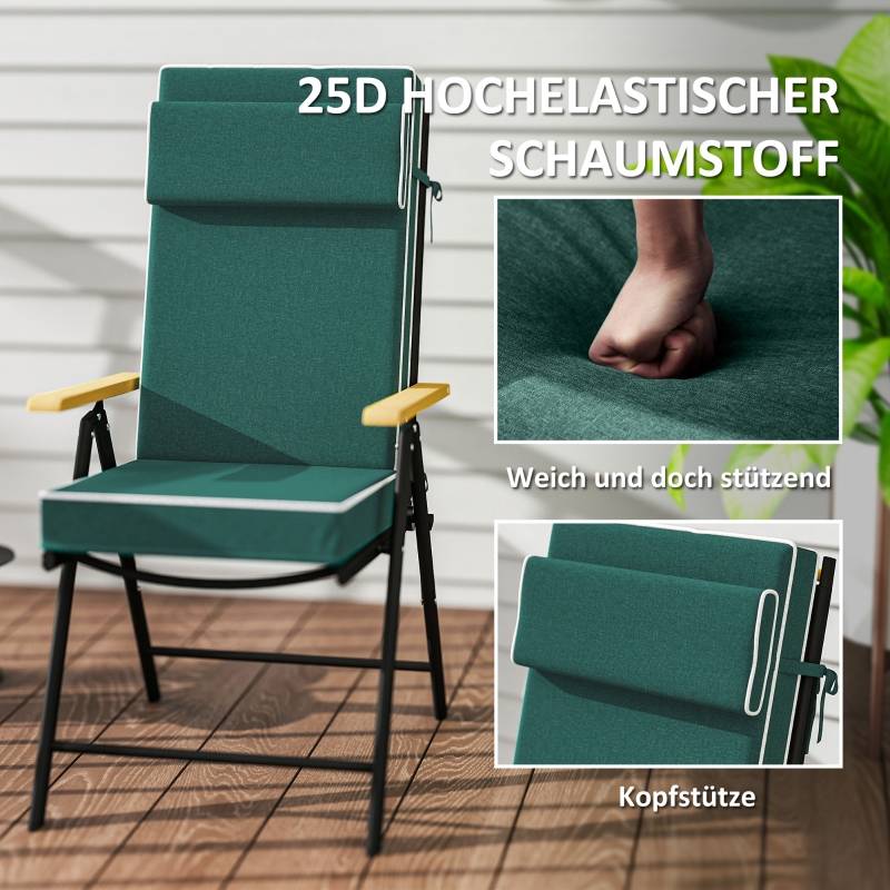 Coussin de siège, polyester, vert, 120 x 47 x 9.5 cm - PANGIVO - Image 4