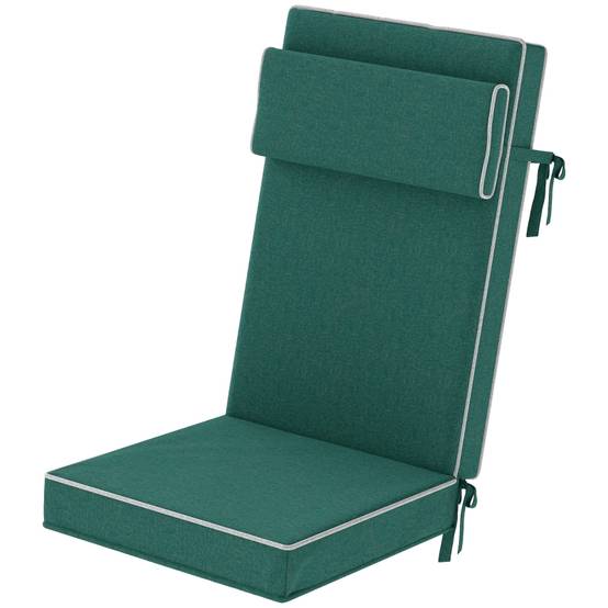 Coussin de siège, polyester, vert, 120 x 47 x 9.5 cm - PANGIVO - Image 1