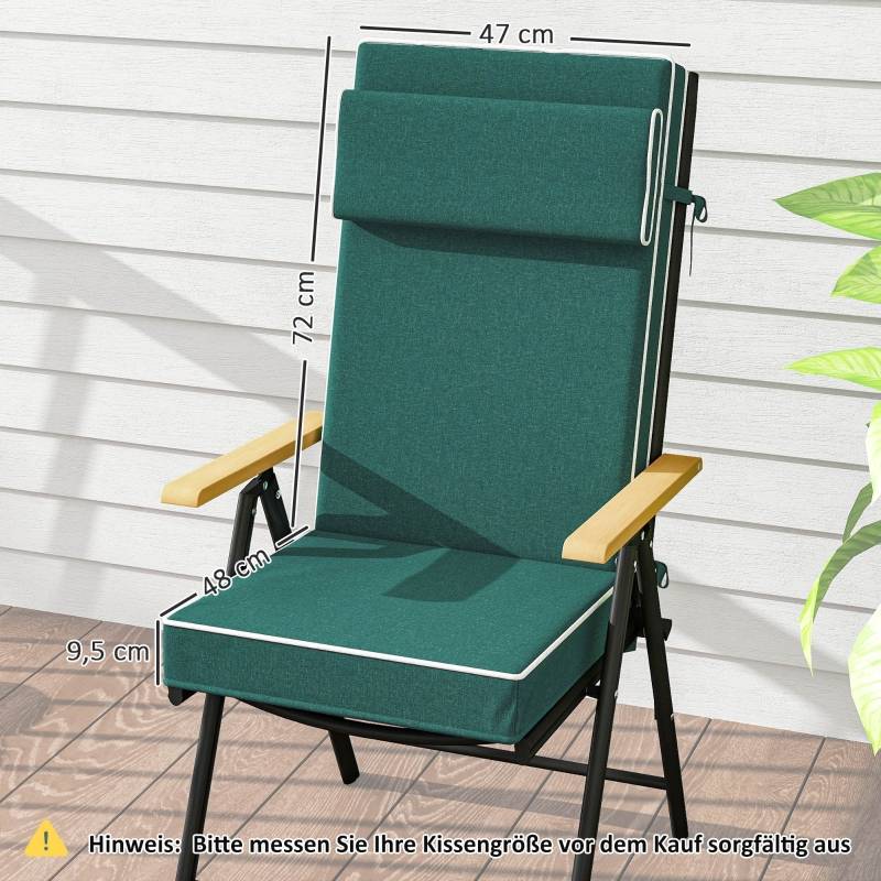 Coussin de siège, polyester, vert, 120 x 47 x 9.5 cm - PANGIVO - Image 3