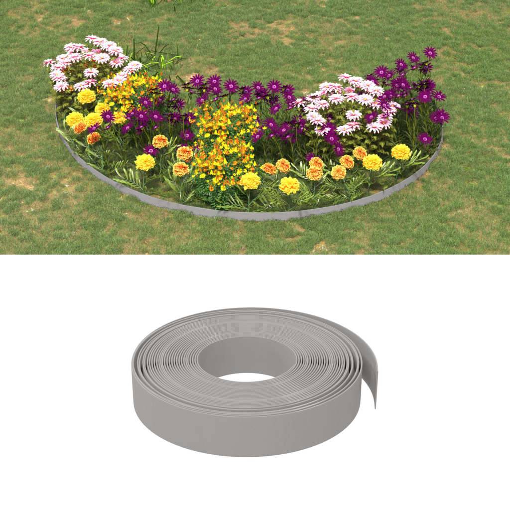 Bordure jardin polyéthylène plates-bandes délimitation espaces 10m x 10cm gris - ComfortXL Outdoor Living - Image 1