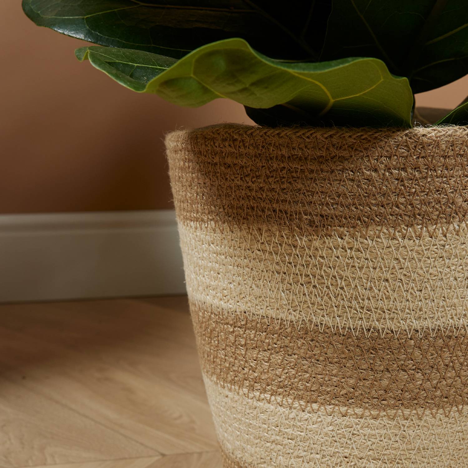 P. à Plantes Tressé Gaby - Lot de 2 Pots - Beige - Jute - Panier pour Plantes - Image 4