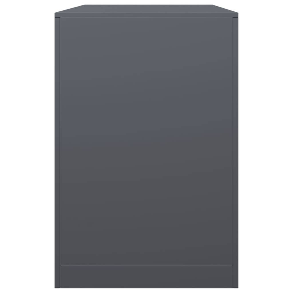 Porte-bûches Acier Anthracite Rangement Cheminée Design Moderne 100x40x60cm - ComfortXL Outdoor Living - Image 5