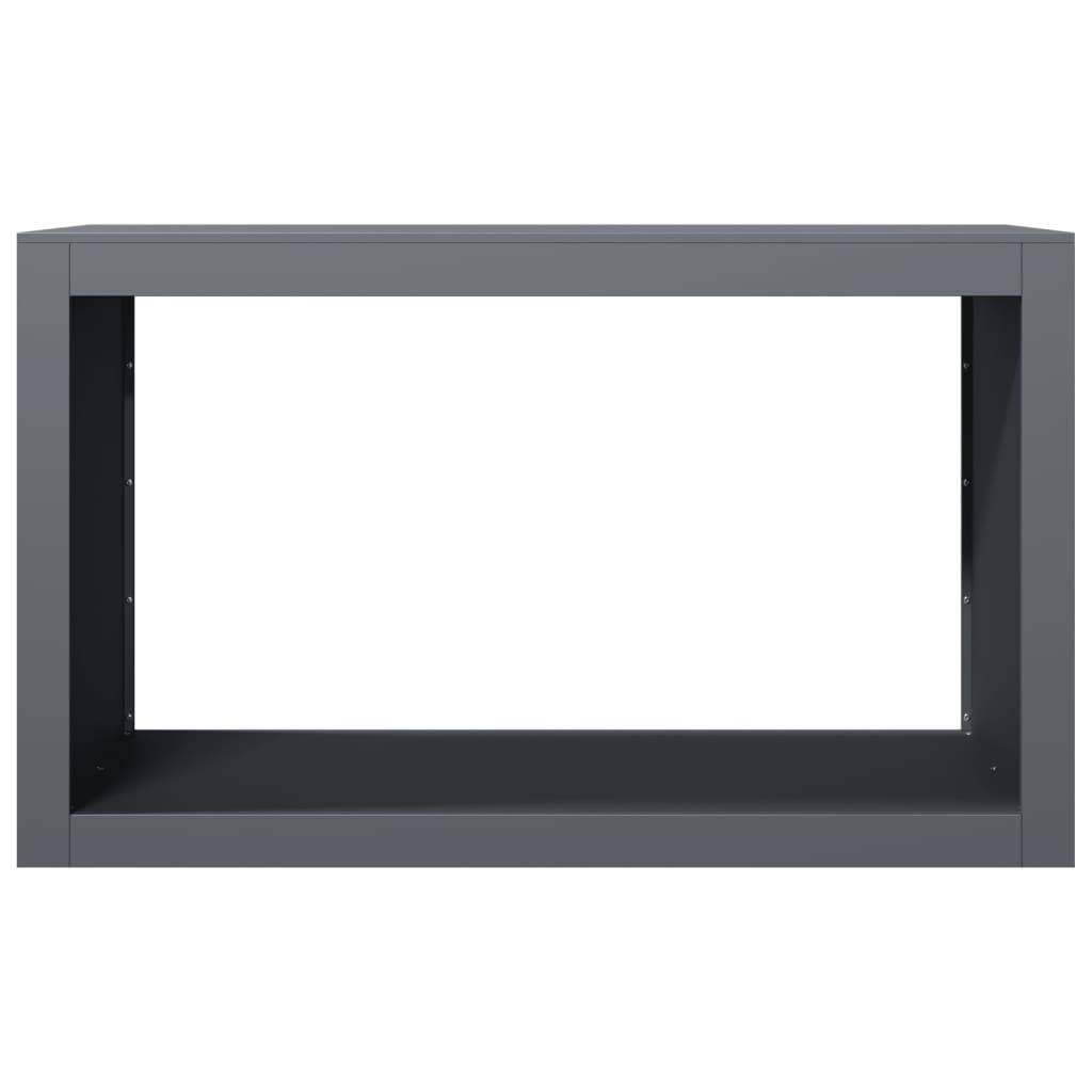 Porte-bûches Acier Anthracite Rangement Cheminée Design Moderne 100x40x60cm - ComfortXL Outdoor Living - Image 4