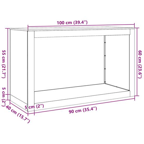 Porte-bûches Acier Anthracite Rangement Cheminée Design Moderne 100x40x60cm - ComfortXL Outdoor Living - Image 10
