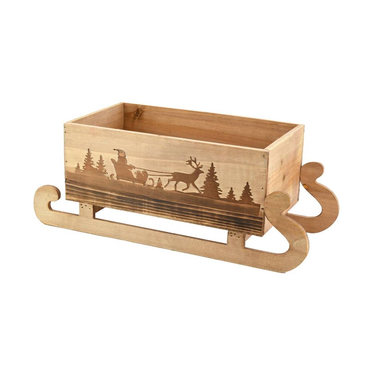 Aubry Gaspard - Luge en bois avec décor de Noël - Image 1