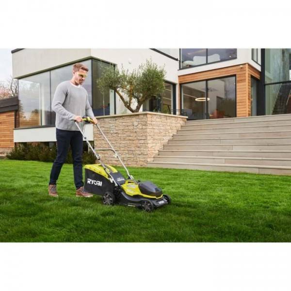 Ryobi - Tondeuse a Gazon RYOBI -   poussée 18V ONE+ - Brushless - Ø coupe 37 cm - ramassage et mulching + batterie 5,0 Ah & chargeur - RY18LMX37 - Image 3