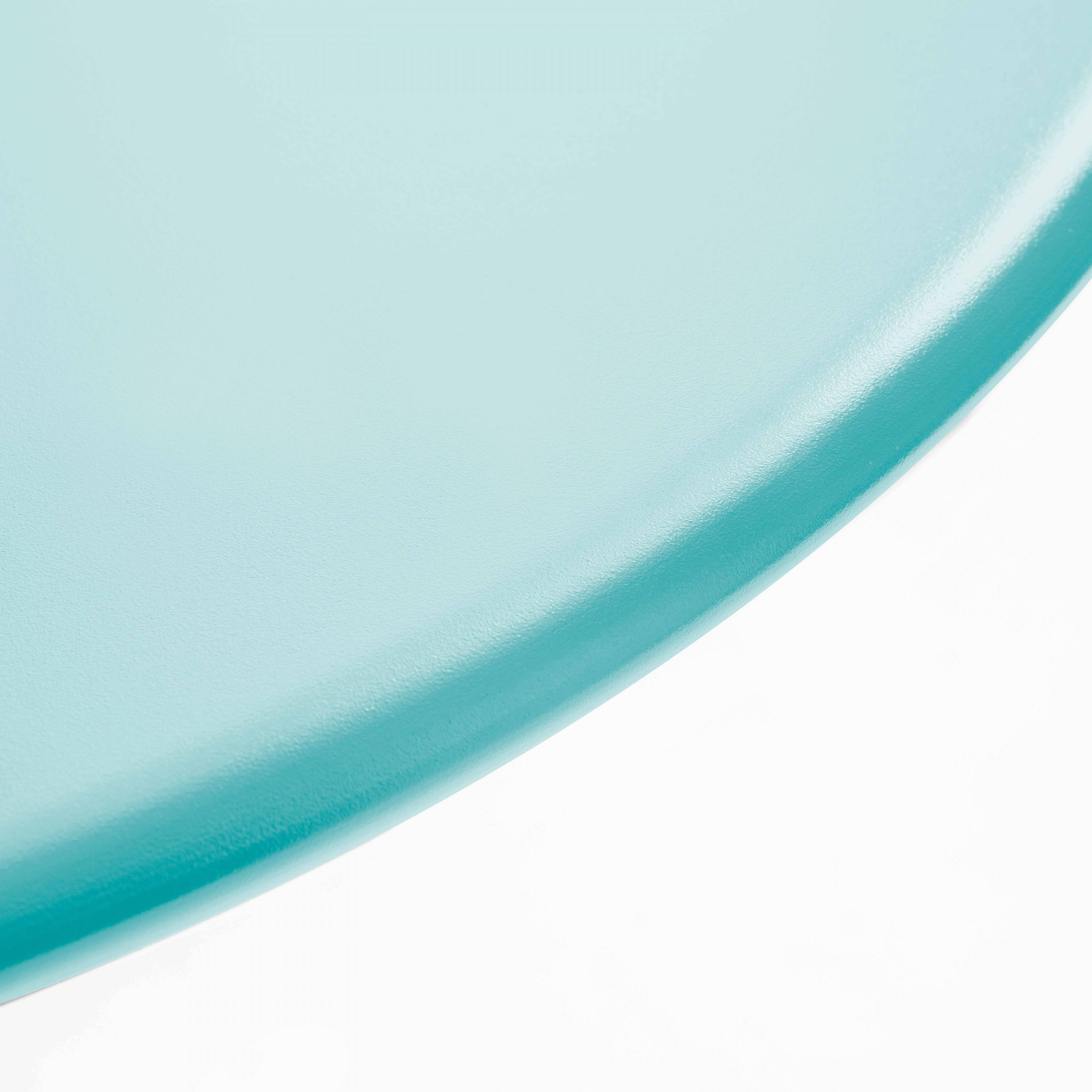 Oviala - Table de jardin ronde en acier 8 places 120 cm turquoise Palavas - Oviala - Image 2