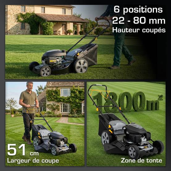 Alpina - Tondeuse AL5 51 SHQ, 166cc, largeur 51cm, bac 60L, 4 en 1 - ALPINA - Image 4