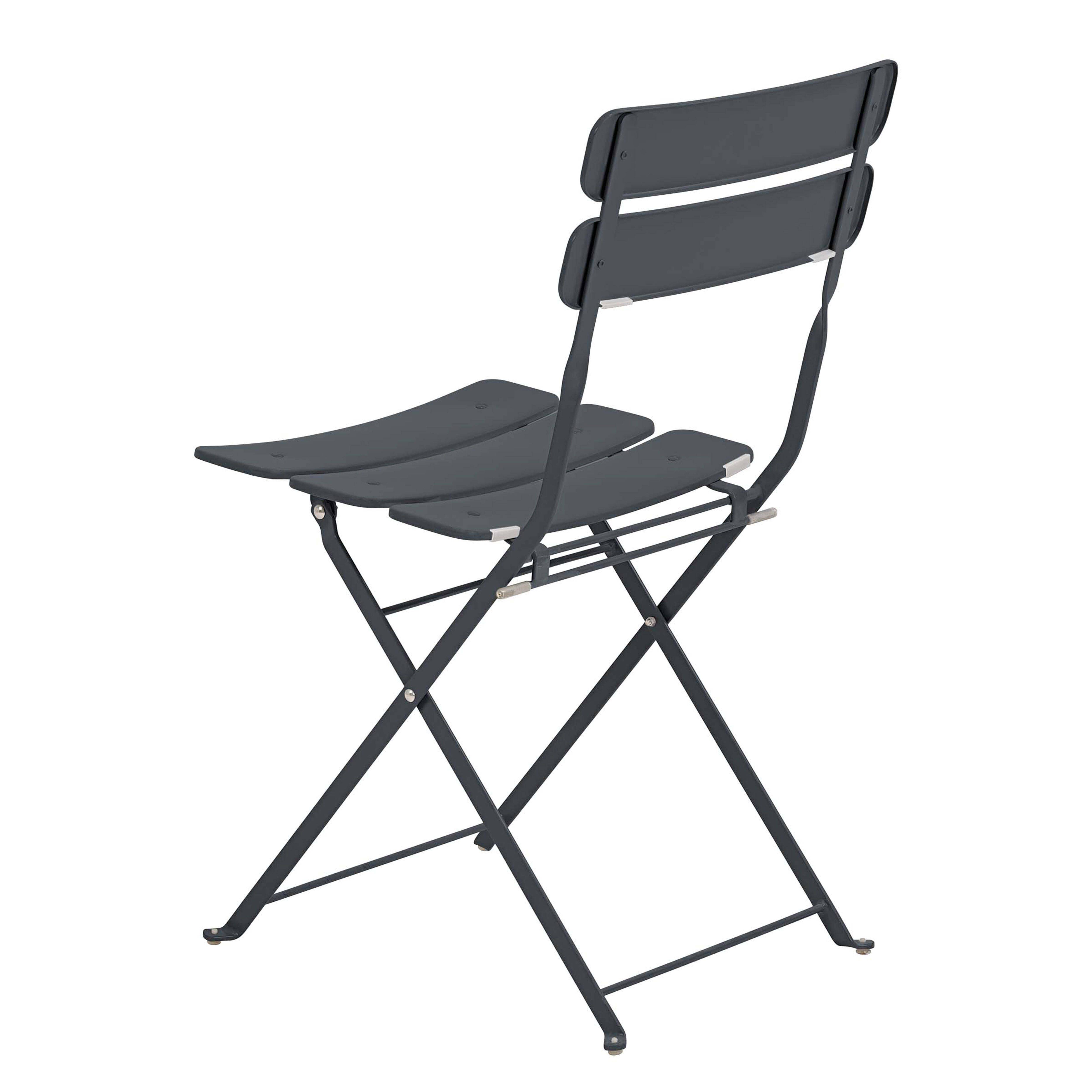 Oviala - Table de terrasse ronde pliante et 2 chaises pliantes anthracite Annecy - Oviala - Image 6