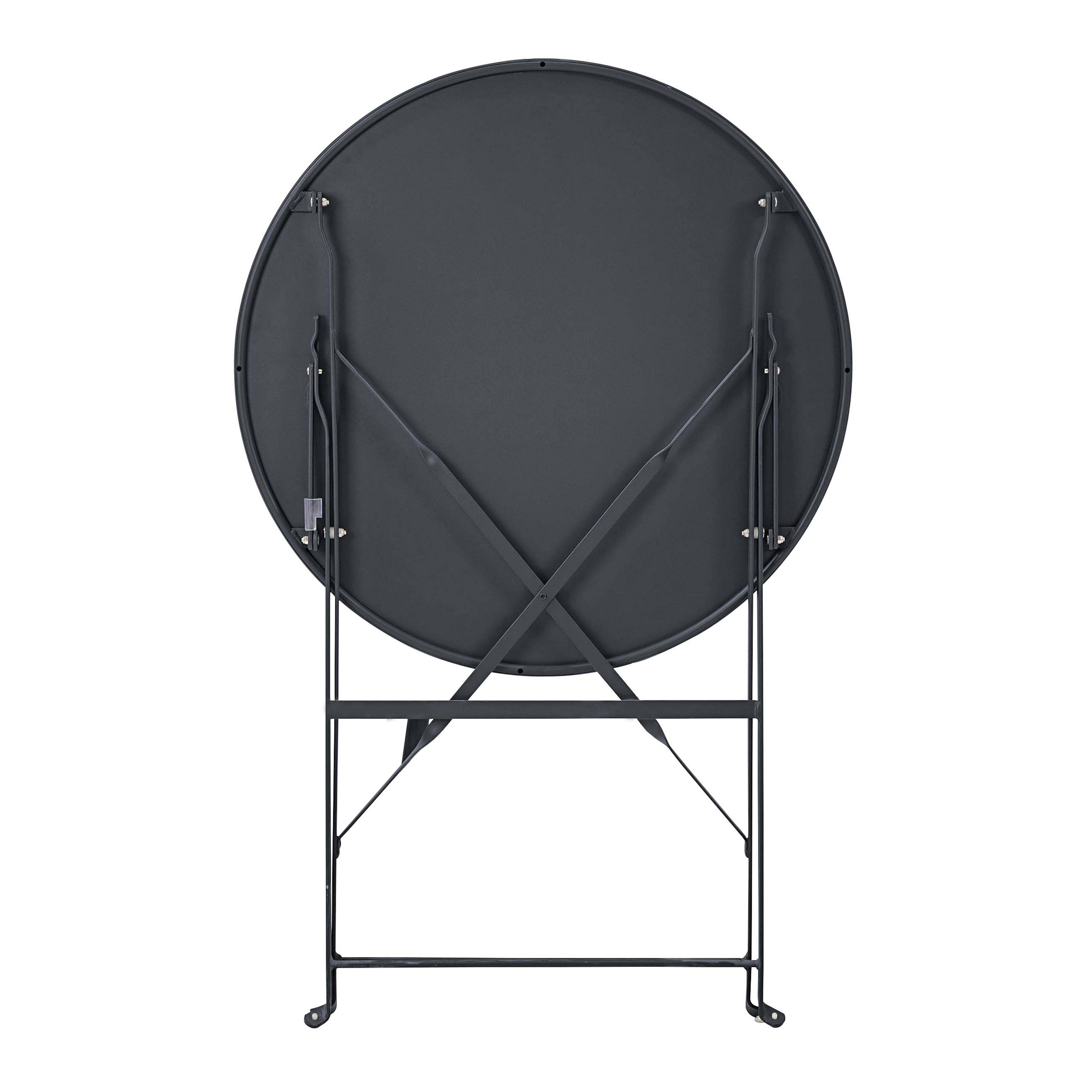 Oviala - Table de terrasse ronde pliante et 2 chaises pliantes anthracite Annecy - Oviala - Image 3