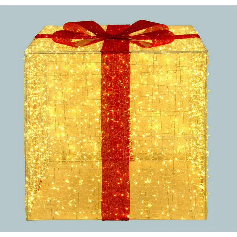 Lotti - Paquet Cadeau Lumineux 3D 120cm 2000 LED Blanc Chaud Fixe & Scintillant IP44 Rouge Blanc Lotti - Image 5