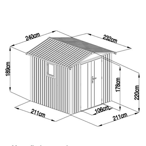 Trigano Jardin - Abri de jardin métal anthracite 4.37 m² + kit d'ancrage - Image 6