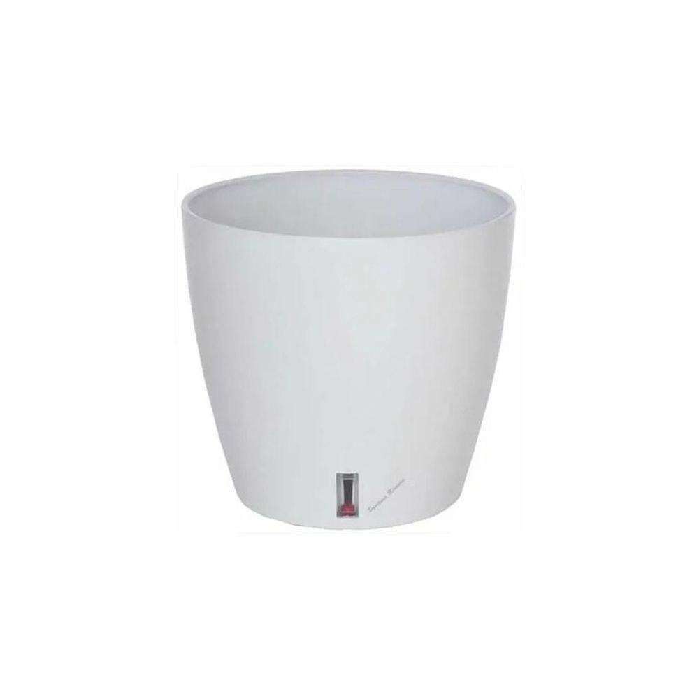 Riviera - Pot en plastique rond avec réserve d'eau 25.5 cm Eva Blanc - Image 2