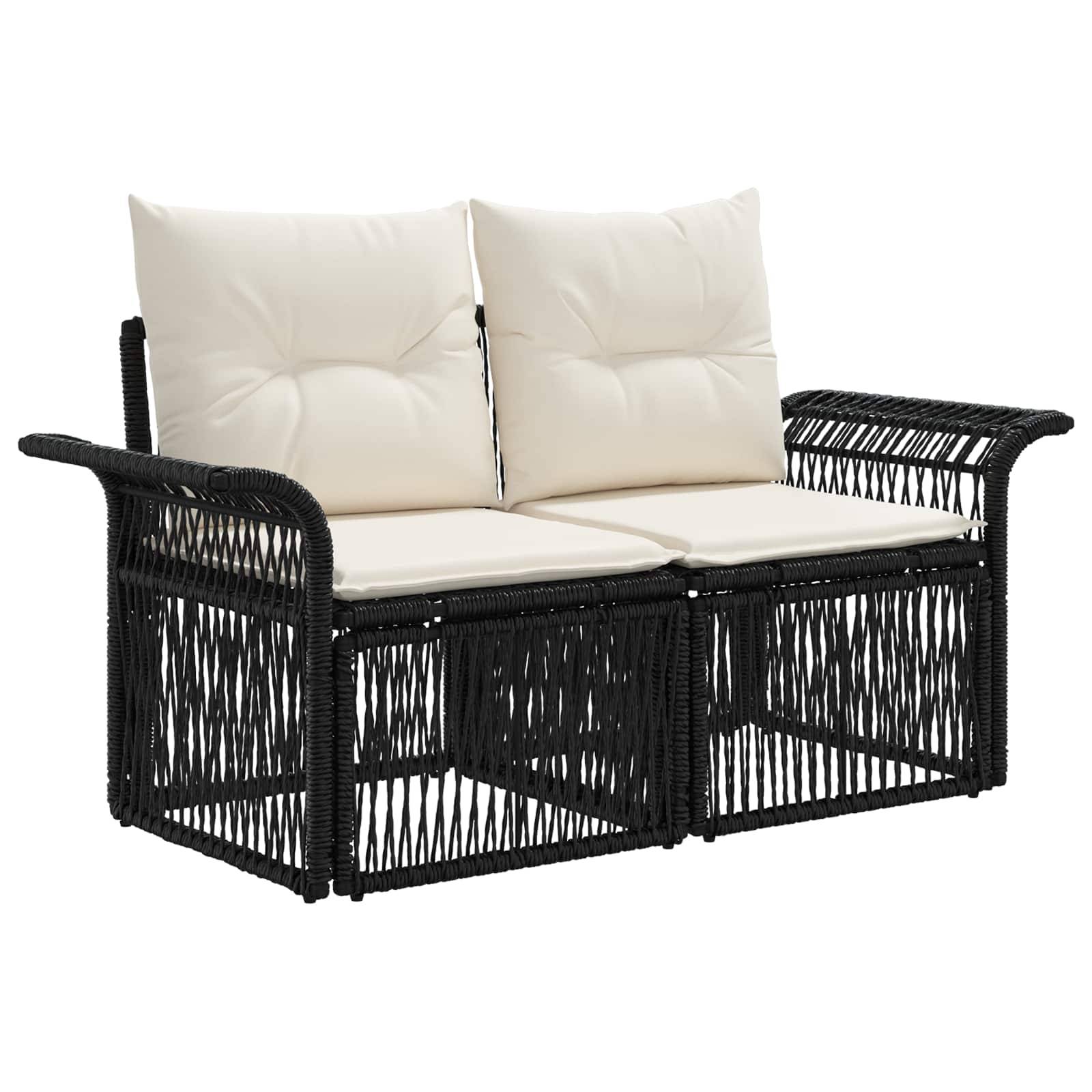 Vidaxl - Ensemble de canapé de jardin 4 pcs-Salons de jardin 4 place Noir polyrotin 133552 - Image 4