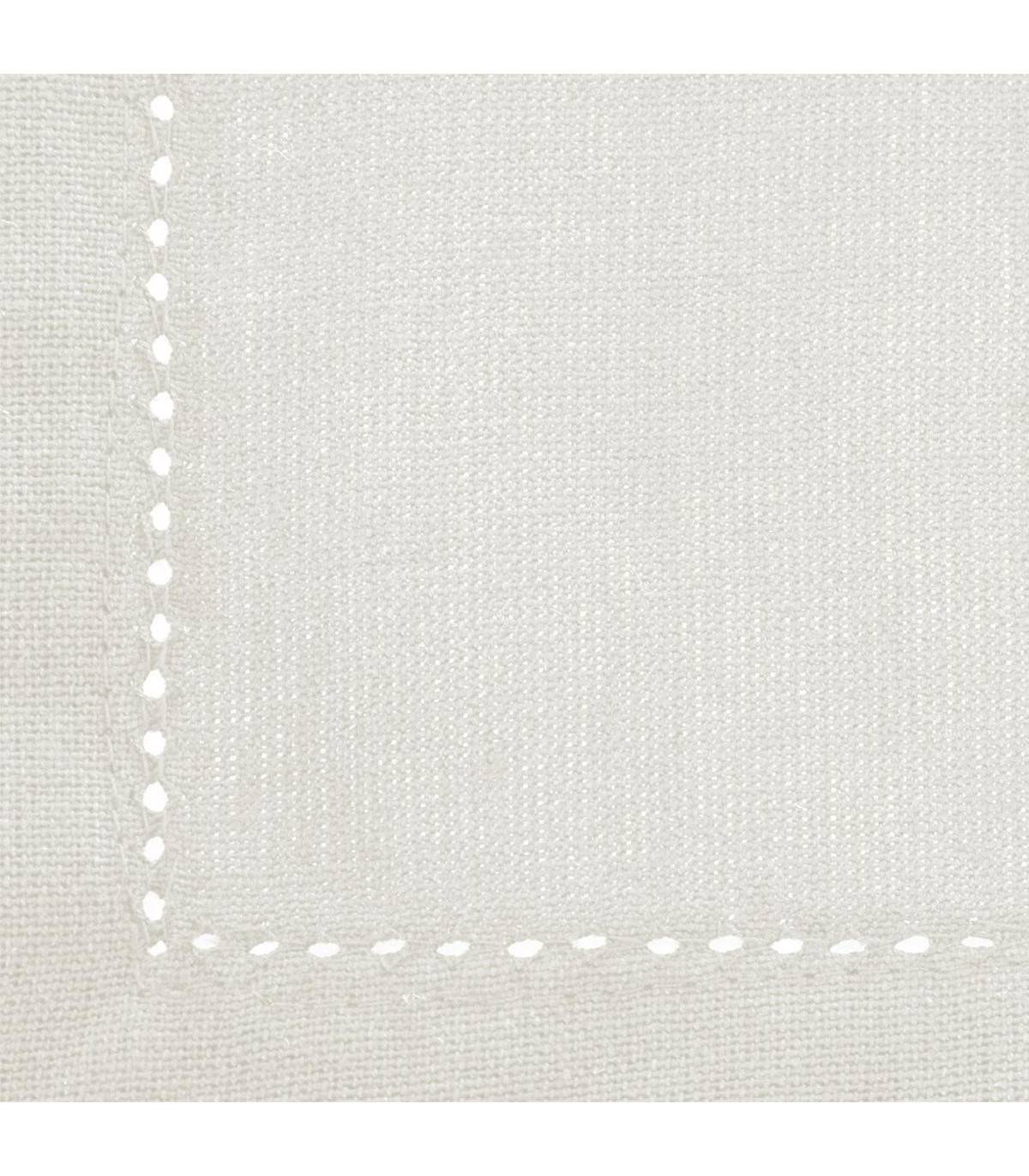 Nappe en coton Chambray Blanc 140 x 240 cm - Image 2
