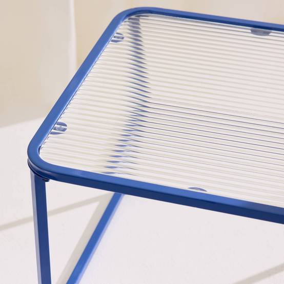 sweeek - Tables gigognes métal et verre strié bleu et vert - Tano | sweeek - Image 6